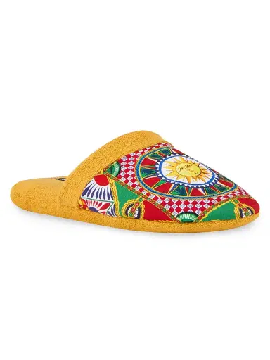 Dolce & Gabbana Men's Carretto Siciliano Terry Slippers | Thumbnail 1 Dolce & Gabbana Men's Carretto Siciliano Terry Slippers | Thumbnail 1