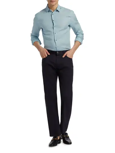 Giorgio Armani Men's Linen Button-Front Shirt | Thumbnail 2 Giorgio Armani Men's Linen Button-Front Shirt | Thumbnail 2