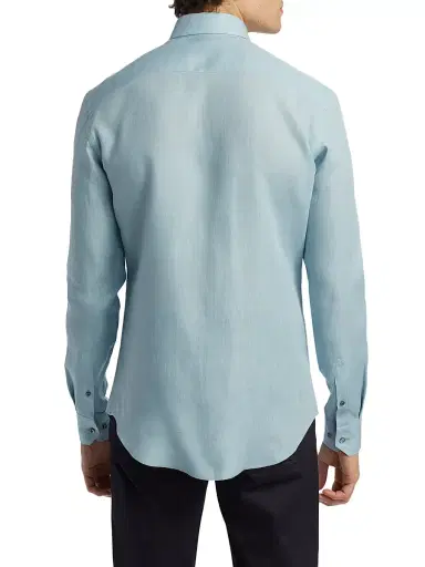 Giorgio Armani Men's Linen Button-Front Shirt | Thumbnail 5 Giorgio Armani Men's Linen Button-Front Shirt | Thumbnail 5