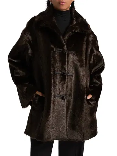 RÓHE Women's Toggle Faux-Fur Short Coat | Thumbnail 3 RÓHE Women's Toggle Faux-Fur Short Coat | Thumbnail 3