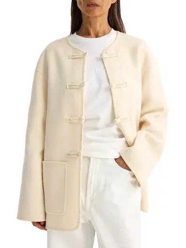 Róhe Women's Double-Faced Wool Jacket - Offwhite | Thumbnail 3 Róhe Women's Double-Faced Wool Jacket - Offwhite | Thumbnail 3