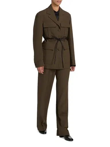 Róhe Women's Safari Wool Blazer-Style Jacket - Forest | Thumbnail 2 Róhe Women's Safari Wool Blazer-Style Jacket - Forest | Thumbnail 2