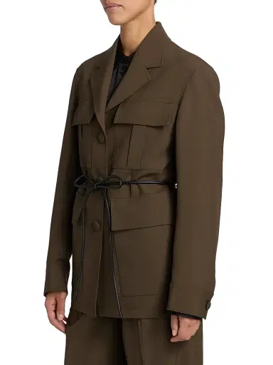 Róhe Women's Safari Wool Blazer-Style Jacket - Forest | Thumbnail 4 Róhe Women's Safari Wool Blazer-Style Jacket - Forest | Thumbnail 4