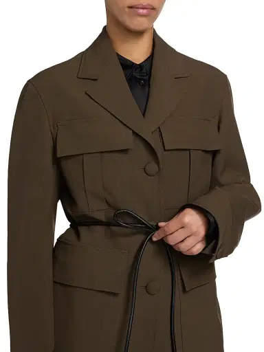 Róhe Women's Safari Wool Blazer-Style Jacket - Forest | Thumbnail 6 Róhe Women's Safari Wool Blazer-Style Jacket - Forest | Thumbnail 6