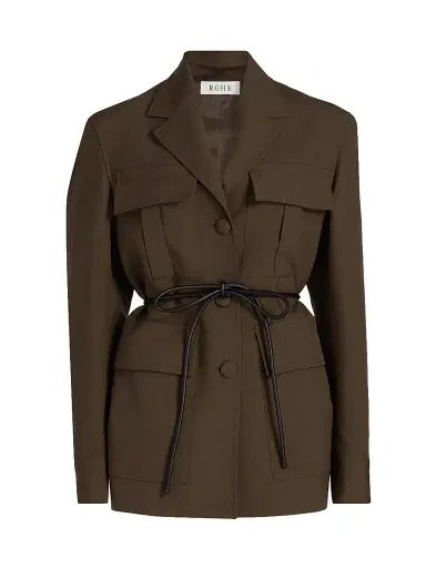Róhe Women's Safari Wool Blazer-Style Jacket - Forest | Thumbnail 1 Róhe Women's Safari Wool Blazer-Style Jacket - Forest | Thumbnail 1