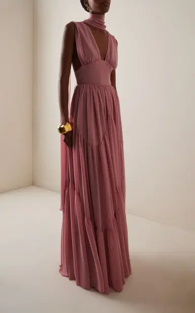 Harithand Exclusive Cara Mia Ruffled Silk Georgette Maxi Dress | Thumbnail 2 Harithand Exclusive Cara Mia Ruffled Silk Georgette Maxi Dress | Thumbnail 2