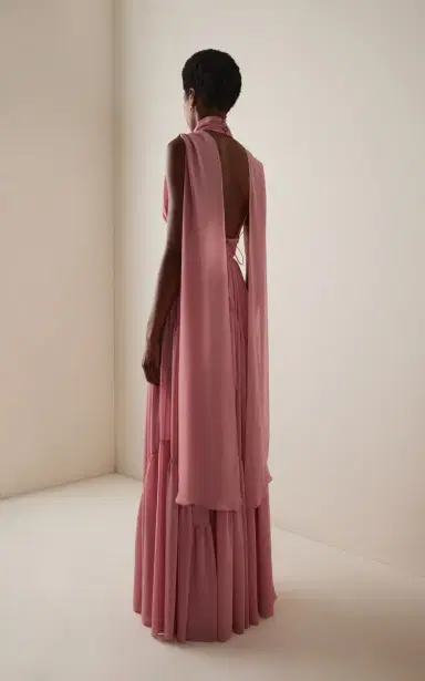 Harithand Exclusive Cara Mia Ruffled Silk Georgette Maxi Dress | Thumbnail 4 Harithand Exclusive Cara Mia Ruffled Silk Georgette Maxi Dress | Thumbnail 4