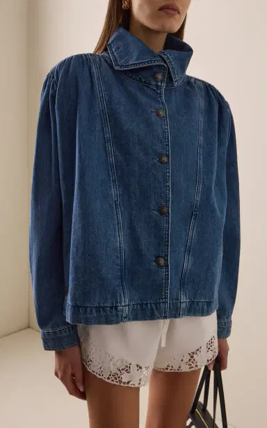 ROTATE Gathered Denim Jacket | Thumbnail 2 ROTATE Gathered Denim Jacket | Thumbnail 2