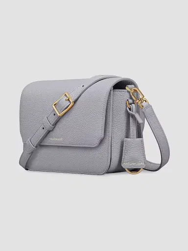 MAISON de SABRÉ Women's Leather Flap Shoulder Bag - Dove Grey | Thumbnail 2 MAISON de SABRÉ Women's Leather Flap Shoulder Bag - Dove Grey | Thumbnail 2