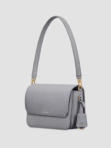 MAISON de SABRÉ Women's Leather Flap Shoulder Bag - Dove Grey | Thumbnail 3 MAISON de SABRÉ Women's Leather Flap Shoulder Bag - Dove Grey | Thumbnail 3