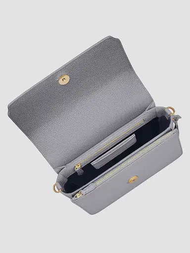 MAISON de SABRÉ Women's Leather Flap Shoulder Bag - Dove Grey | Thumbnail 6 MAISON de SABRÉ Women's Leather Flap Shoulder Bag - Dove Grey | Thumbnail 6