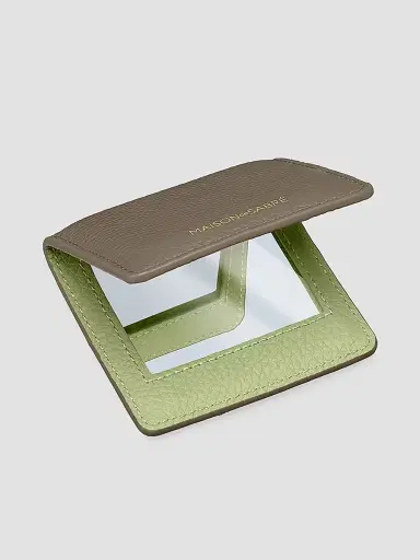 MAISON de SABRÉ Leather Compact Mirror - Cashmere Matcha | Thumbnail 4 MAISON de SABRÉ Leather Compact Mirror - Cashmere Matcha | Thumbnail 4