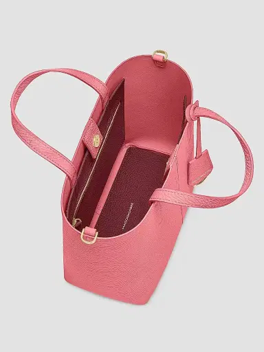 MAISON de SABRÉ Women's Small Leather Soft Tote Bag - Candy Pink | Thumbnail 4 MAISON de SABRÉ Women's Small Leather Soft Tote Bag - Candy Pink | Thumbnail 4