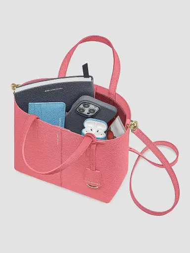 MAISON de SABRÉ Women's Small Leather Soft Tote Bag - Candy Pink | Thumbnail 5 MAISON de SABRÉ Women's Small Leather Soft Tote Bag - Candy Pink | Thumbnail 5