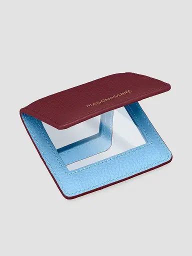 MAISON de SABRÉ Leather Compact Mirror - Plum Sky | Thumbnail 4 MAISON de SABRÉ Leather Compact Mirror - Plum Sky | Thumbnail 4
