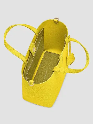 MAISON de SABRÉ Women's Leather Soft Tote Bag - Daisy Yellow | Thumbnail 4 MAISON de SABRÉ Women's Leather Soft Tote Bag - Daisy Yellow | Thumbnail 4
