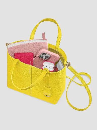MAISON de SABRÉ Women's Leather Soft Tote Bag - Daisy Yellow | Thumbnail 5 MAISON de SABRÉ Women's Leather Soft Tote Bag - Daisy Yellow | Thumbnail 5
