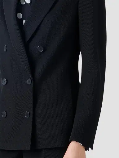 Akris punto Women's Virgin Wool Double-Breasted Blazer - Black - Size 16 | Thumbnail 5 Akris punto Women's Virgin Wool Double-Breasted Blazer - Black - Size 16 | Thumbnail 5