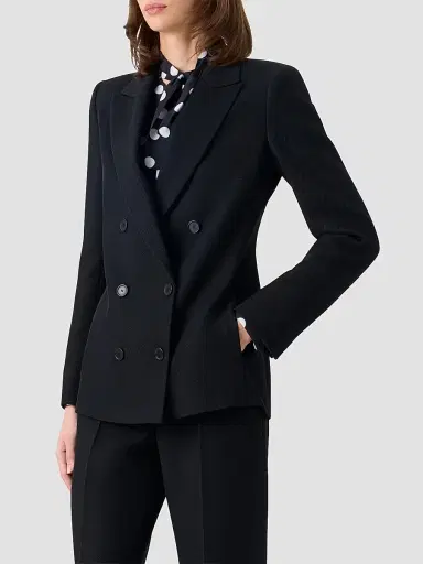 Akris punto Women's Virgin Wool Double-Breasted Blazer - Black - Size 16 | Thumbnail 6 Akris punto Women's Virgin Wool Double-Breasted Blazer - Black - Size 16 | Thumbnail 6