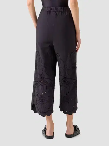 Akris punto Women's Frey Eyelet Floral Cotton Crop Pants - Black - Size 16 | Thumbnail 2 Akris punto Women's Frey Eyelet Floral Cotton Crop Pants - Black - Size 16 | Thumbnail 2