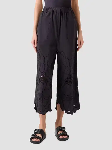 Akris punto Women's Frey Eyelet Floral Cotton Crop Pants - Black - Size 16 | Thumbnail 3 Akris punto Women's Frey Eyelet Floral Cotton Crop Pants - Black - Size 16 | Thumbnail 3