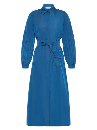 Max Mara Women's Taffeta Shirt Dress - Navy - Size 16 | Thumbnail 1 Max Mara Women's Taffeta Shirt Dress - Navy - Size 16 | Thumbnail 1