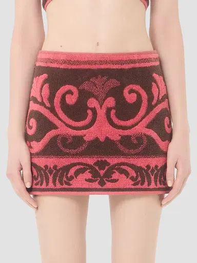 Valentino Garavani Women's Terry Cloth Skirt - Chocolate Coral | Thumbnail 3 Valentino Garavani Women's Terry Cloth Skirt - Chocolate Coral | Thumbnail 3
