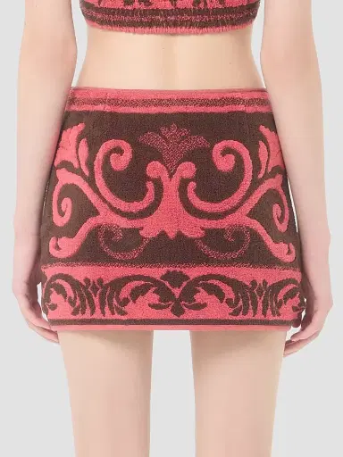 Valentino Garavani Women's Terry Cloth Skirt - Chocolate Coral | Thumbnail 5 Valentino Garavani Women's Terry Cloth Skirt - Chocolate Coral | Thumbnail 5