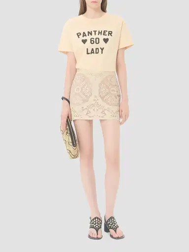 Valentino Garavani Women's Mini Skirt in Floral Stamp Blanket | Thumbnail 2 Valentino Garavani Women's Mini Skirt in Floral Stamp Blanket | Thumbnail 2