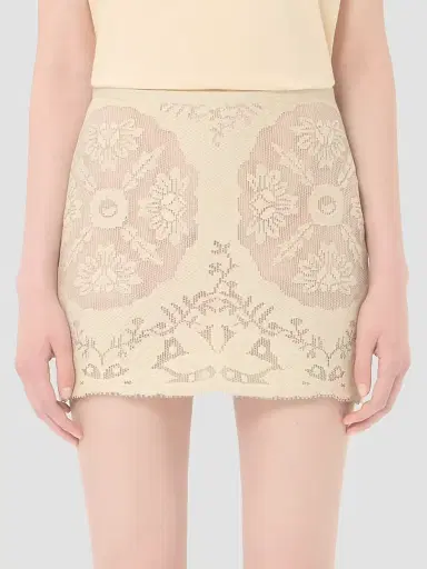 Valentino Garavani Women's Mini Skirt in Floral Stamp Blanket | Thumbnail 3 Valentino Garavani Women's Mini Skirt in Floral Stamp Blanket | Thumbnail 3