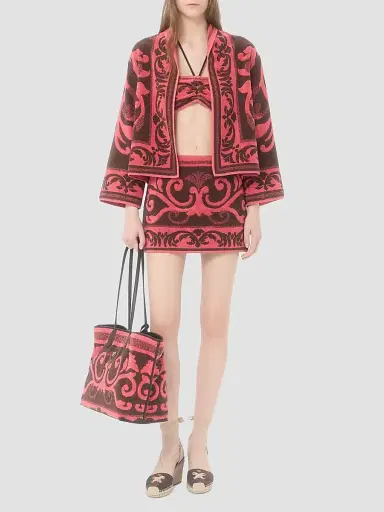 Valentino Garavani Women's Terry Cloth Top - Chocolate Coral | Thumbnail 2 Valentino Garavani Women's Terry Cloth Top - Chocolate Coral | Thumbnail 2