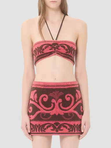 Valentino Garavani Women's Terry Cloth Top - Chocolate Coral | Thumbnail 3 Valentino Garavani Women's Terry Cloth Top - Chocolate Coral | Thumbnail 3