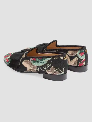 Valentino Garavani Men's Bowow Loafers in Jacquard Fabric - Multicolored | Thumbnail 3 Valentino Garavani Men's Bowow Loafers in Jacquard Fabric - Multicolored | Thumbnail 3