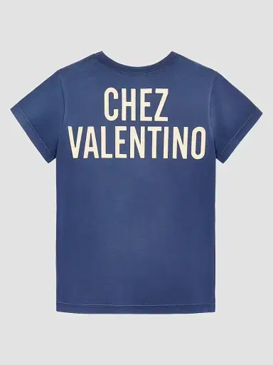 Valentino Garavani Women's Printed Cotton T-Shirt - Blue Birch | Thumbnail 2 Valentino Garavani Women's Printed Cotton T-Shirt - Blue Birch | Thumbnail 2