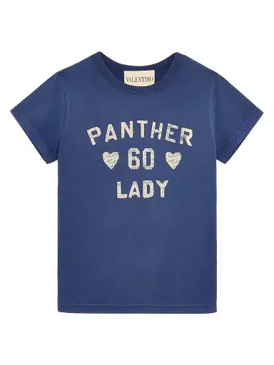 Valentino Garavani Women's Printed Cotton T-Shirt - Blue Birch | Thumbnail 1 Valentino Garavani Women's Printed Cotton T-Shirt - Blue Birch | Thumbnail 1