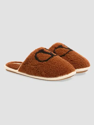 Valentino Garavani Men's Ta Chambre Wool Slides - Tobacco | Thumbnail 2 Valentino Garavani Men's Ta Chambre Wool Slides - Tobacco | Thumbnail 2