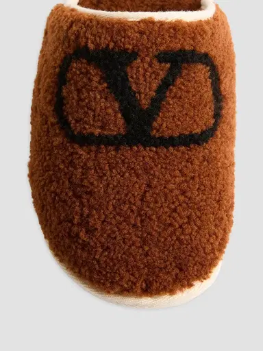 Valentino Garavani Men's Ta Chambre Wool Slides - Tobacco | Thumbnail 5 Valentino Garavani Men's Ta Chambre Wool Slides - Tobacco | Thumbnail 5