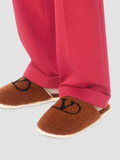 Valentino Garavani Men's Ta Chambre Wool Slides - Tobacco | Thumbnail 7 Valentino Garavani Men's Ta Chambre Wool Slides - Tobacco | Thumbnail 7