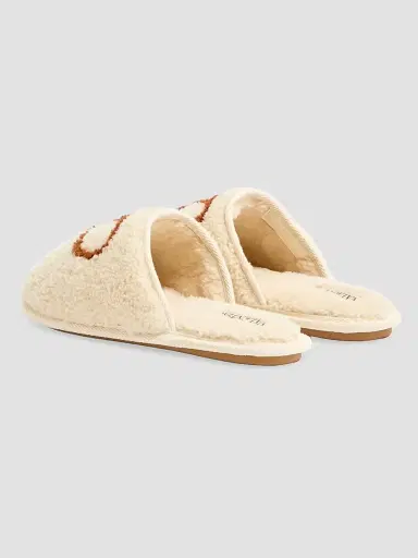 Valentino Garavani Men's Ta Chambre Wool Slides - Butter | Thumbnail 2 Valentino Garavani Men's Ta Chambre Wool Slides - Butter | Thumbnail 2