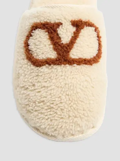 Valentino Garavani Men's Ta Chambre Wool Slides - Butter | Thumbnail 3 Valentino Garavani Men's Ta Chambre Wool Slides - Butter | Thumbnail 3