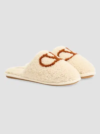 Valentino Garavani Men's Ta Chambre Wool Slides - Butter | Thumbnail 4 Valentino Garavani Men's Ta Chambre Wool Slides - Butter | Thumbnail 4