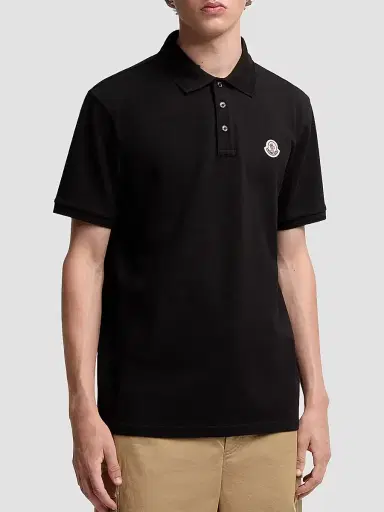 Moncler Men's Polo Shirt in Cotton Piquet - Black - Size XXXL | Thumbnail 2 Moncler Men's Polo Shirt in Cotton Piquet - Black - Size XXXL | Thumbnail 2