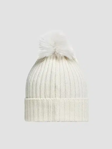 Moncler Little Girl's & Girl's Beanie Hat in Wool - White | Thumbnail 2 Moncler Little Girl's & Girl's Beanie Hat in Wool - White | Thumbnail 2
