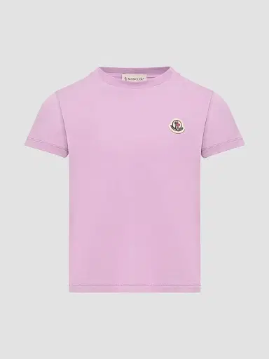 Moncler Little Girl's & Girl's Crew-Neck T-Shirt in Cotton - Mauve Pink White | Thumbnail 2 Moncler Little Girl's & Girl's Crew-Neck T-Shirt in Cotton - Mauve Pink White | Thumbnail 2