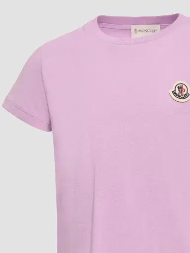 Moncler Little Girl's & Girl's Crew-Neck T-Shirt in Cotton - Mauve Pink White | Thumbnail 4 Moncler Little Girl's & Girl's Crew-Neck T-Shirt in Cotton - Mauve Pink White | Thumbnail 4