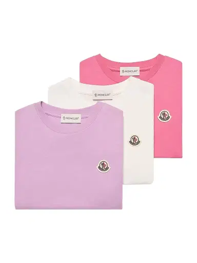 Moncler Little Girl's & Girl's Crew-Neck T-Shirt in Cotton - Mauve Pink White | Thumbnail 1 Moncler Little Girl's & Girl's Crew-Neck T-Shirt in Cotton - Mauve Pink White | Thumbnail 1
