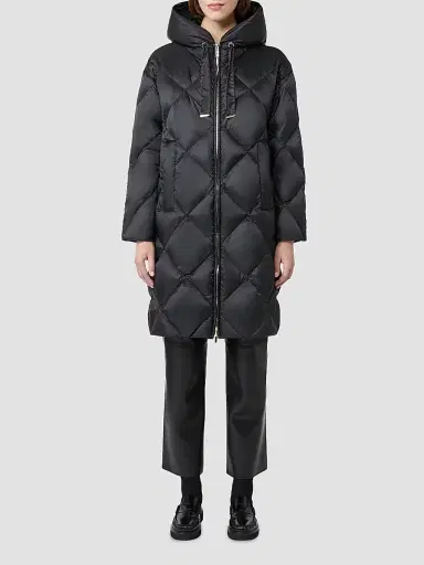 Max Mara Women's Down Jacket in Iridescent Water Repellent Fabric - Black | Thumbnail 2 Max Mara Women's Down Jacket in Iridescent Water Repellent Fabric - Black | Thumbnail 2