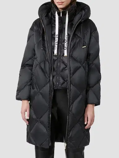 Max Mara Women's Down Jacket in Iridescent Water Repellent Fabric - Black | Thumbnail 4 Max Mara Women's Down Jacket in Iridescent Water Repellent Fabric - Black | Thumbnail 4