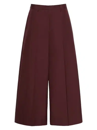 Max Mara Women's Cotton Poplin Trousers - Dark Red | Thumbnail 1 Max Mara Women's Cotton Poplin Trousers - Dark Red | Thumbnail 1