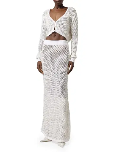 GIUSEPPE DI MORABITO Women's Act II: The Fall Of Icarus Maglia Imitation Pearl Crop Knit Cardigan | Thumbnail 2 GIUSEPPE DI MORABITO Women's Act II: The Fall Of Icarus Maglia Imitation Pearl Crop Knit Cardigan | Thumbnail 2